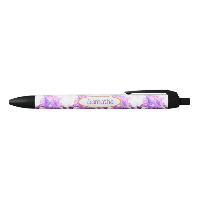 Caneta Preta Íris Roxo Aquarela Íris Nome Feminino (parte de cima)