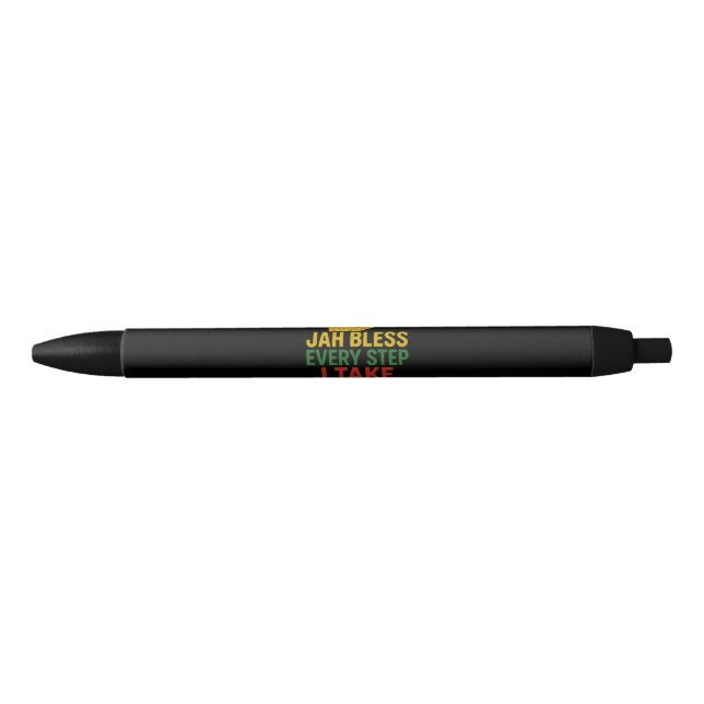 Caneta Preta Jah Abençoe Cada Passo que Eu Tomo Rasta (Frente)