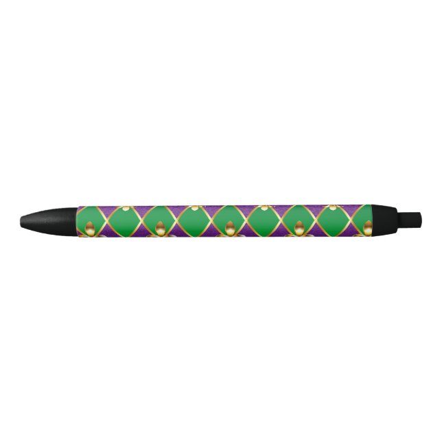 Caneta Preta Jewelry Background Mardi Gras (Frente)