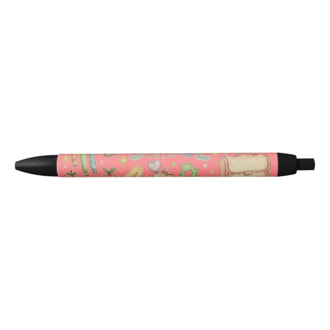 Caneta Preta Kids Pencil with Fun School Building Design  (Frente)
