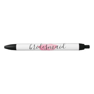 Caneta Preta Lábios de aquarela rosa Kiss Bridesmaid