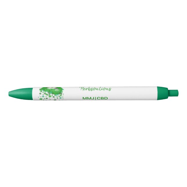 Caneta Preta Lábios Green Sexy MMJ (Frente)
