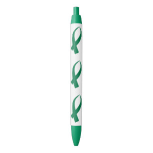 Caneta Preta Laço de Conscientização (Verde)