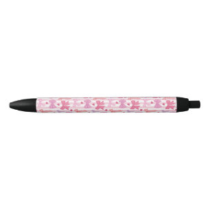 Caneta Preta Laços e Listras Pastel Femininos