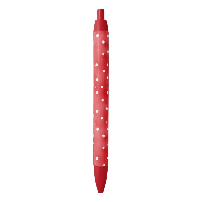 Caneta Preta Ladybug Red White Dots Birthday (Frente Vertical)