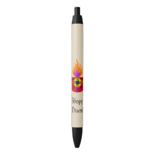 Caneta Preta Lâmpada colorida Diya de Diwali