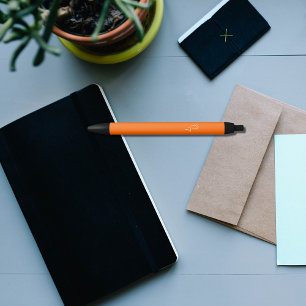 Caneta Preta laranja neon sólido - seus monogramas