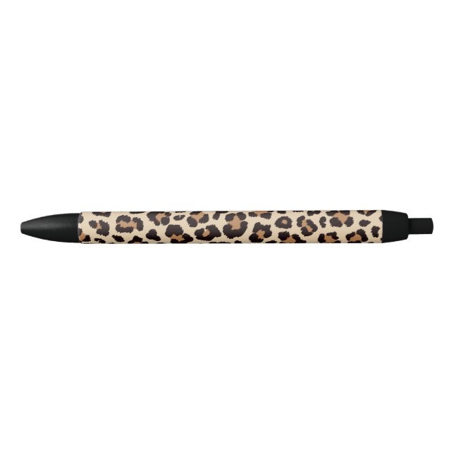 Caneta Preta Leopard Pattern Print  (Frente)