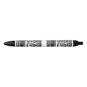 Caneta Preta Letra F Monograma Medieval Arte Nova