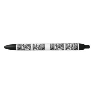 Caneta Preta Letra J Monograma Medieval Arte Nova