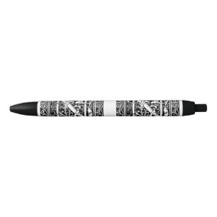 Caneta Preta Letra N Monograma Medieval Arte Nova