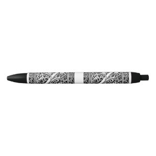 Caneta Preta Letra Z Monograma Medieval Arte Nova