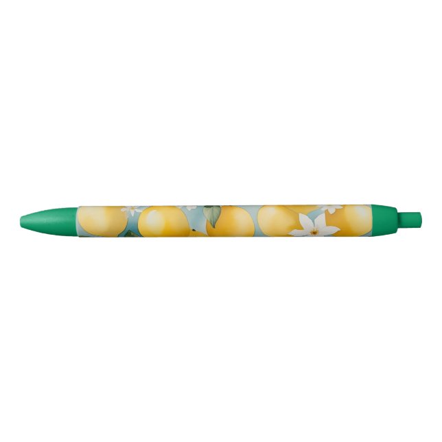 Caneta Preta Limão de Aquarela/fruta (Frente)