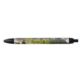 Caneta Preta Lindas Montanhas Snowy com Vermelho Azul Amarelo L
