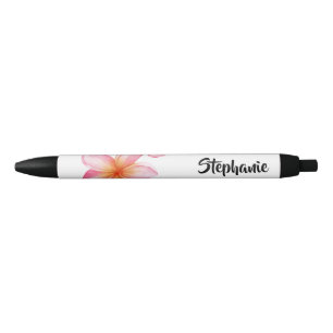 Caneta Preta Lindo Design Floral Kath Golap Rosa