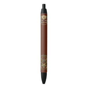 Caneta Preta Lindo Novo Floral Com Lírio