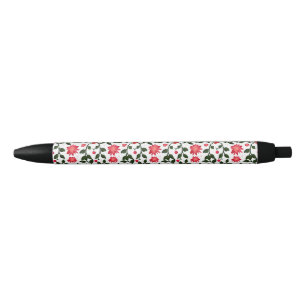 Caneta Preta Lindo padrão de videira floral sem emendas de cere