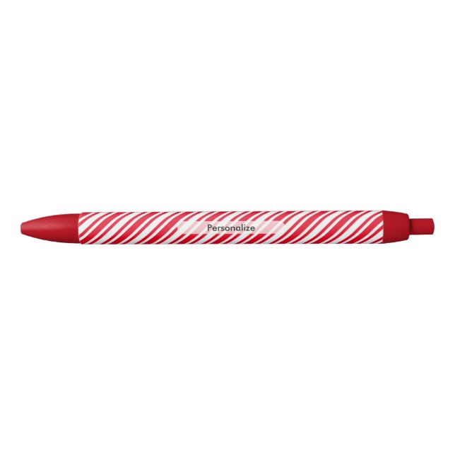 Caneta Preta Listra Personalizada de Bengala Clássica (Frente)