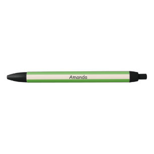 Caneta Preta Listras de Branco Antigo e Verde Maçã