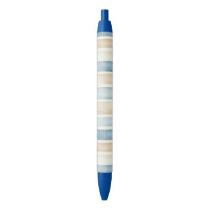 Caneta Preta Listras de Creme Azul da Praia  
