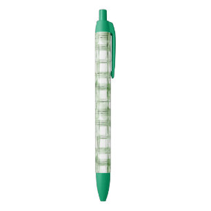 Caneta Preta Listras de Xadrez Verde Branco