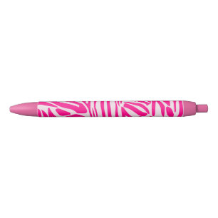 Caneta Preta Listras de zebra rosa