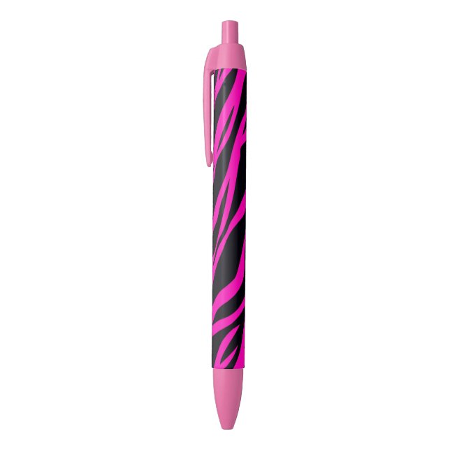 Caneta Preta Listras de Zebra Rosa Quente (Topo (Vertical))