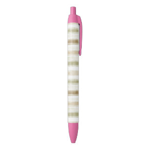 Caneta Preta Listras Marrons Verde Creme 