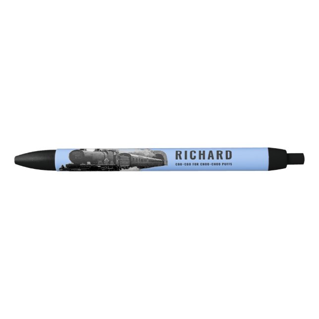 Caneta Preta Locomotiva Personalizada (Frente)