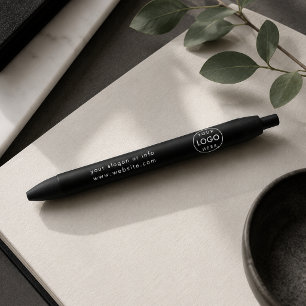 Caneta Preta Logo   Empresa empresarial minimalista