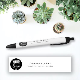 Caneta Preta Logotipo comercial simples Informações de contato 