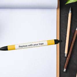 Caneta Preta Logotipo de empresa amarelo