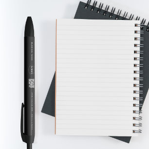 Caneta Preta Logotipo de empresa personalizado Código QR e text