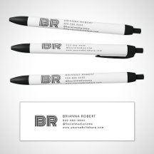 Logotipo de Marca de Monograma Moderno Branco Eleg
