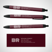Logotipo de Marca de Monograma Moderno Burgundy Es