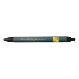 Caneta Preta Logotipo de Marca Profissional Simples