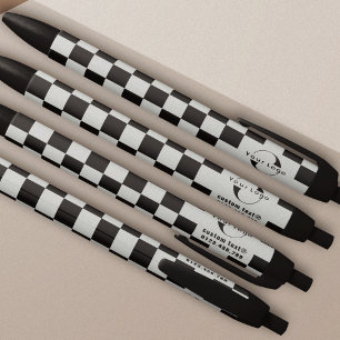 Caneta Preta Logotipo de negócios cinza e preto Marca da empres