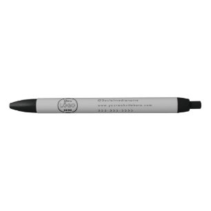 Caneta Preta Logotipo de Promo Minimalista de Marca Cinza Profi