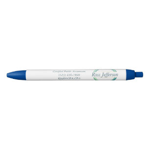 Caneta Preta Logotipo do Círculo Azul