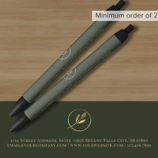 Caneta Preta Logotipo Elegante Simples