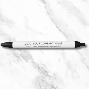 Caneta Preta Logotipo Empresarial Corporativo Personalizado Sim