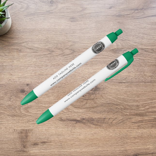 Caneta Preta Logotipo Empresarial e Site Personalizado (Business Logo and Website Custom Branded Pen)