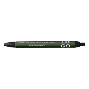 Caneta Preta Logotipo Personalizado de Empresa ou Negócio em Ve