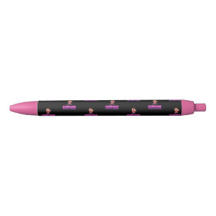 Caneta Preta Logotipo Rosa em Bloco do Canal do YouTube da Korm