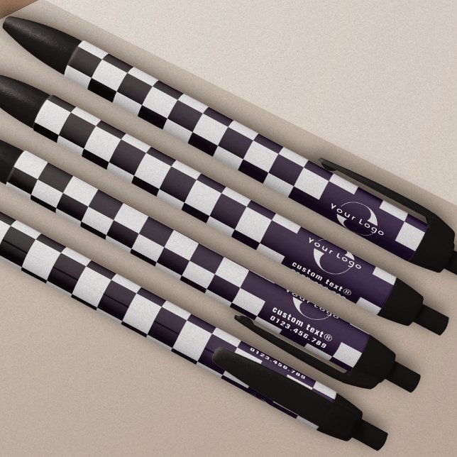 Caneta Preta Logotipo roxo profundo da empresa Verificadores de (Criador carregado)