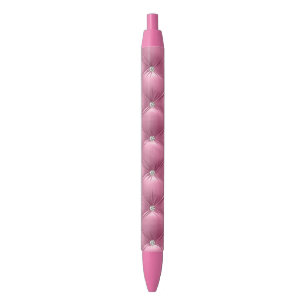 Caneta Preta Luxo Glam Rosa Suave Falso Veludo Natal