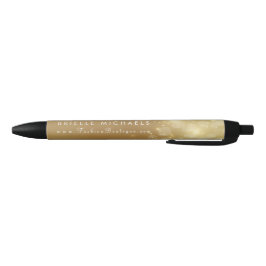 Caneta Preta Luxury Dourado Bokeh Sparkle Glamor Boutique