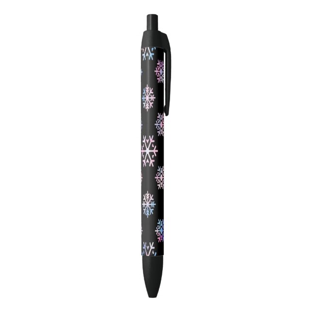 Caneta Preta Luxury Holographic Snowflake Christmas Collection (parte de inferior (Vertical))