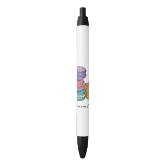 Caneta Preta Macarões Coxas Do Arco-Íris Em Aquarela