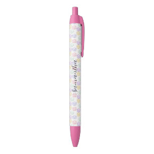 Caneta Preta Macarões Franceses com Aquarela